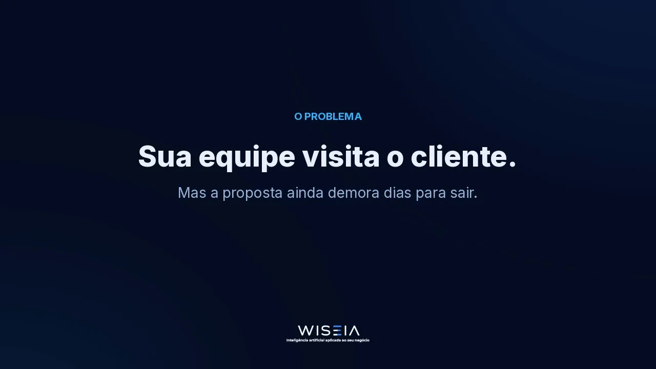 Demonstração em vídeo: o agente WISEIA transformando uma visita em campo em proposta